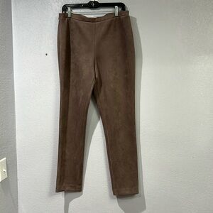 Calvin Klein Women’s faux-suede leggings Size 14, Taupe color, Pre-owned